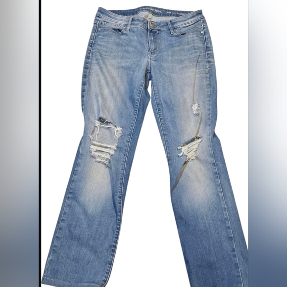 Calvin Klein Jeans Light Blue Distressed Straight Leg - Picture 1 of 4